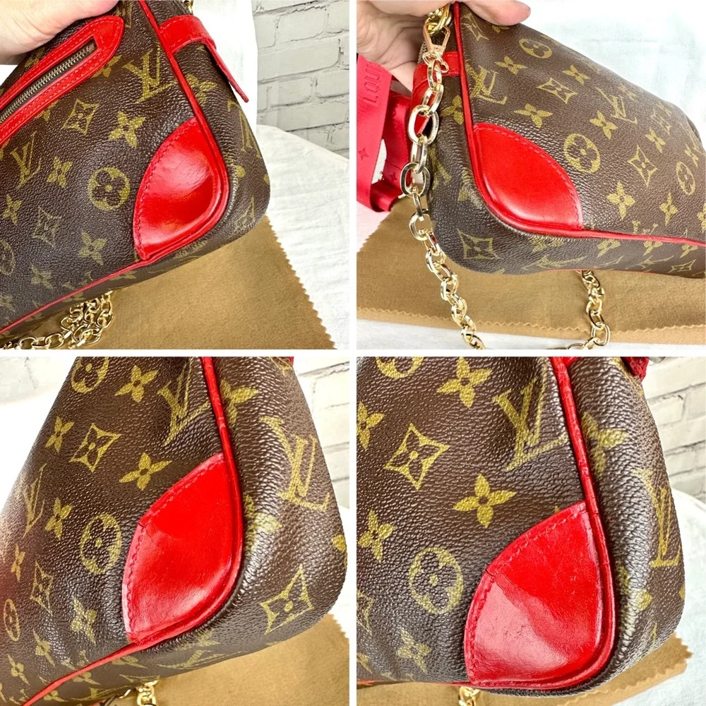 Louis Vuitton crossbody *Custom* with chain, bag charm and dust bag - Picture 14 of 16